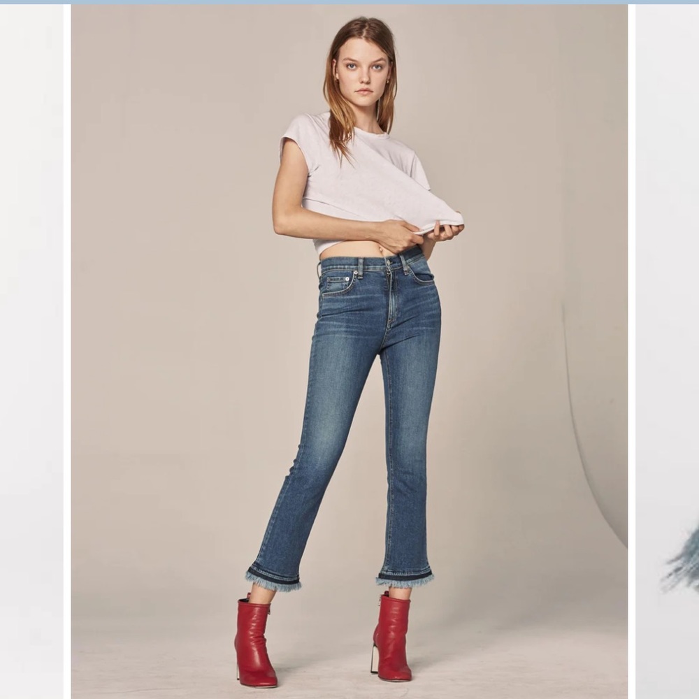 rag & bone Hana Croyden Raw Hem Cropped Jeans